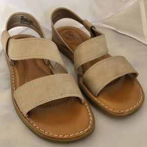 BOC Women's Tan Double Strap Sandals
